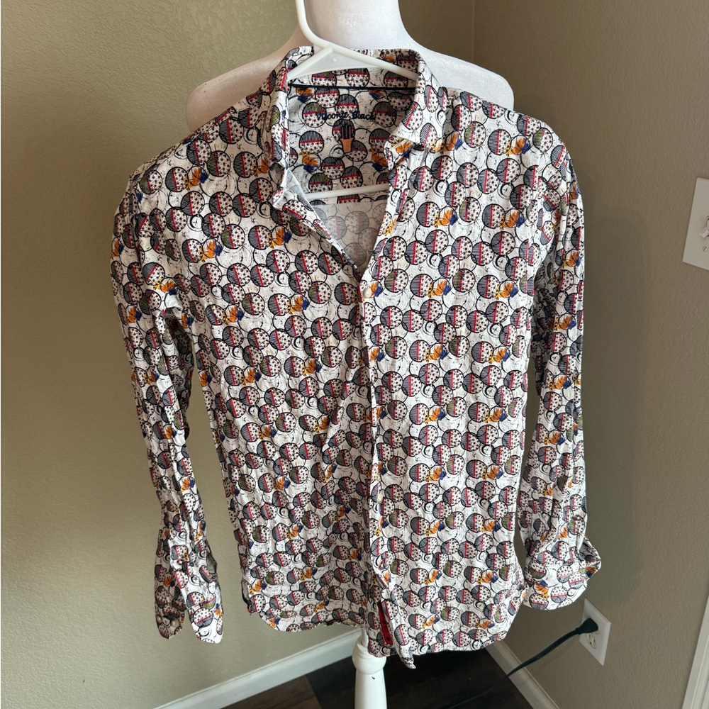 Stylish Men's circle Patterned long sleeve button down  Shirt